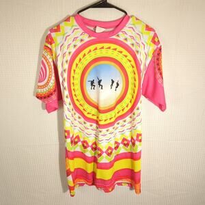 Bassnectar Medium Festival Rave Shirt Psychedelic Graphic Bright Neon Colors USA